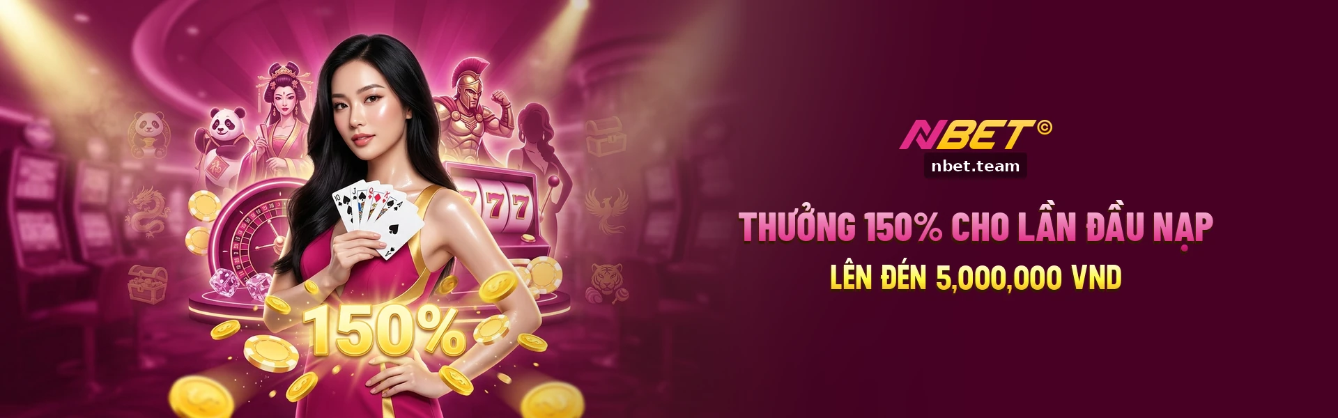 Nbet thưởng 150% cho lần đầu nạp lên đén 5,000,000 VND
